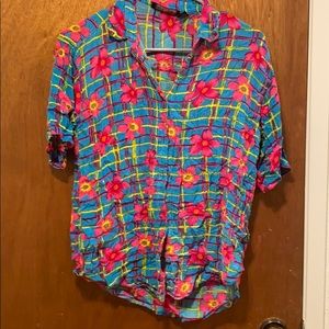 Floral button up top